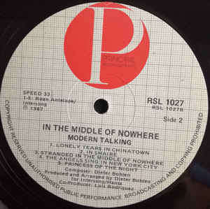 Modern Talking - In The Middle Of Nowhere - The 4th Album (LP, Album)