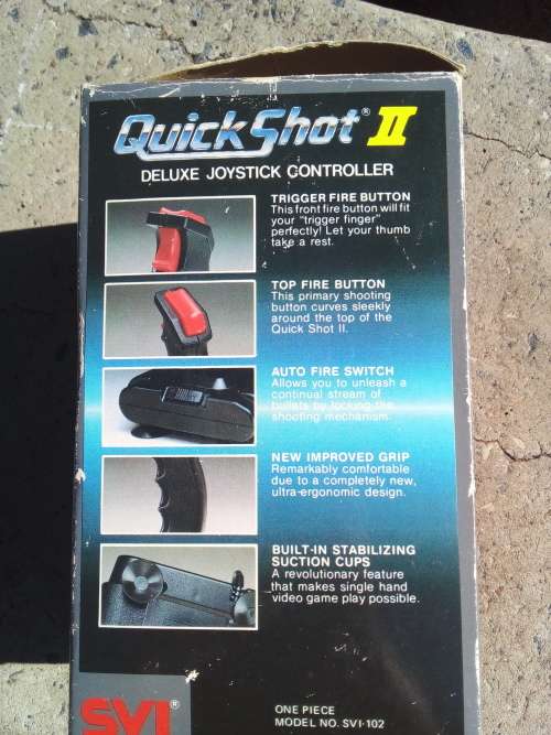 Vintage Quick Shot II Deluxe Joystick Controller In Original Box 1984 For Atari - Made in Japan