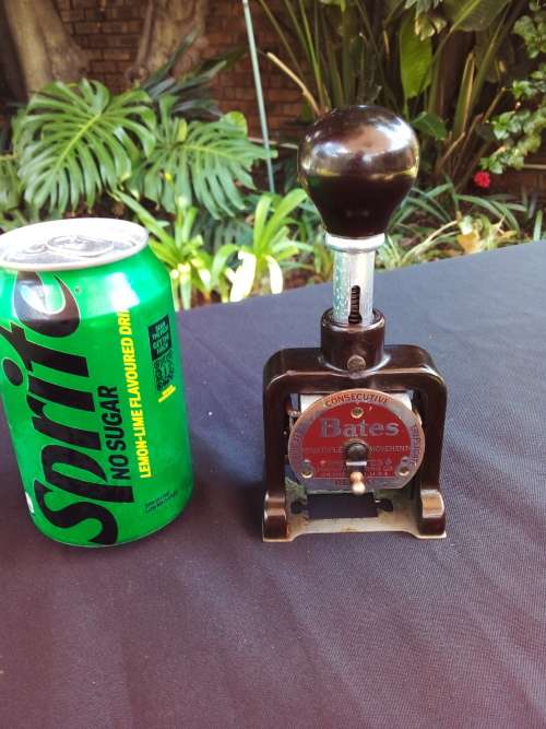 VINTAGE BATES STANDARD MULTIPLE MOVEMENT NUMBERING MACHINE 6 WHEELS  SIZE E (920607) MADE IN U.S.A
