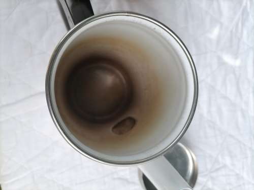 VINTAGE STUNNING ENAMEL - 1,5 L TEA/COFFEE POT - WHITE AND BLACK