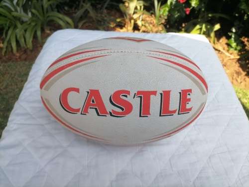 CASTLE FULL-SIZE RUGBY BALL - VERY SCARCE - PUMPED UP NO DEFLATION - IMMACULATE CONDITION