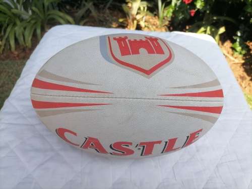 CASTLE FULL-SIZE RUGBY BALL - VERY SCARCE - PUMPED UP NO DEFLATION - IMMACULATE CONDITION