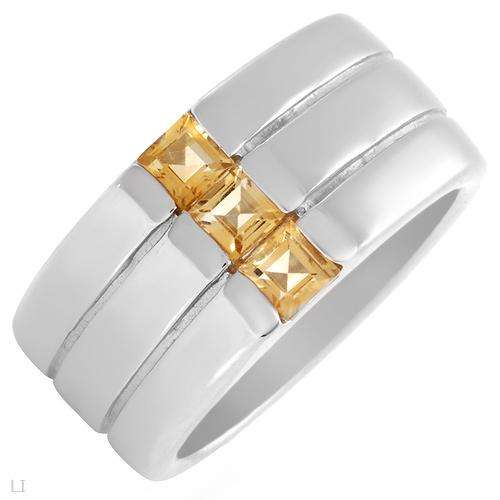 High Quality Ring With Genuine Citrines Well Made in 925 Sterling silver. Total item weight 5.9g - S