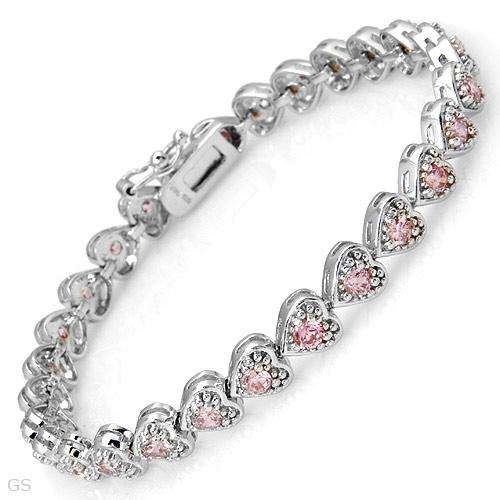 Nice Brand New Heart Bracelet With 5.40ctw Genuine Demantoid Garnets Beautifully Designed in 925 Ste