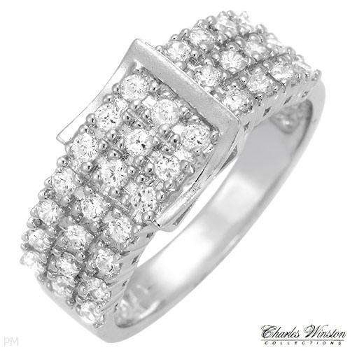 CHARLES WINSTON Elegant Brand New Ring With 1.65ctw Cubic zirconia Beautifully Crafted in 925 Sterli