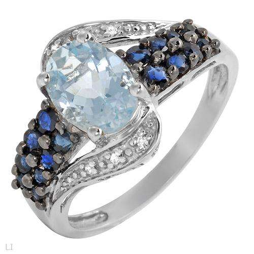 was R1450.00 Brand New Ring With 1.55ctw Precious Stones - Genuine Diamonds,Sapphires and Aquamarine