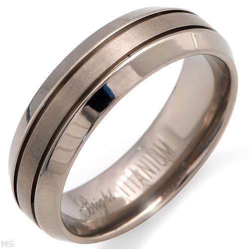 BRIGHT Nice Gents Comfort fit Ring Made of Titanium- Size 11