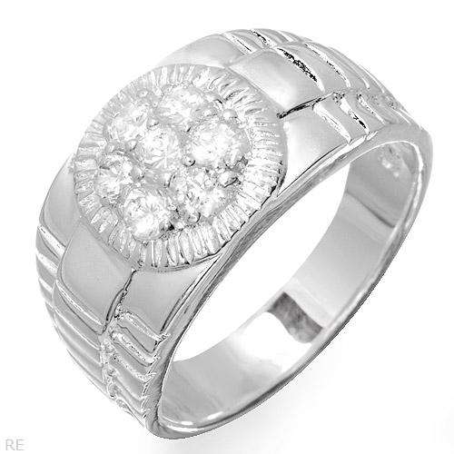 Nice Gents Ring With 0.95ctw Cubic zirconia Beautifully Designed in Solid 925 Sterling silver.