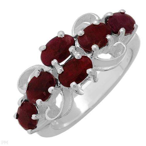 Majestic Brand New Ring With 3.90ctw Genuine Rubies Beautifully Crafted in 925 Sterling silver. Tota