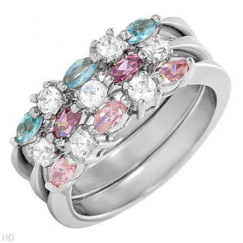 Glittering BranNew Ring With 1.80ctw Crystals, Cubic zirconia Crafted in 925 Sterling silver. Tota