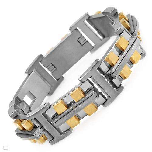 Majestic Brand New Gentlemens Bracelet Beautifully Designed in Titanium. Total item weight 46.6g Len