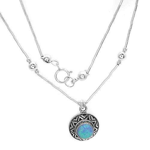 Majestic Necklace With Genuine Opal doublet Beautifully Designed in Solid 925 Sterling silver