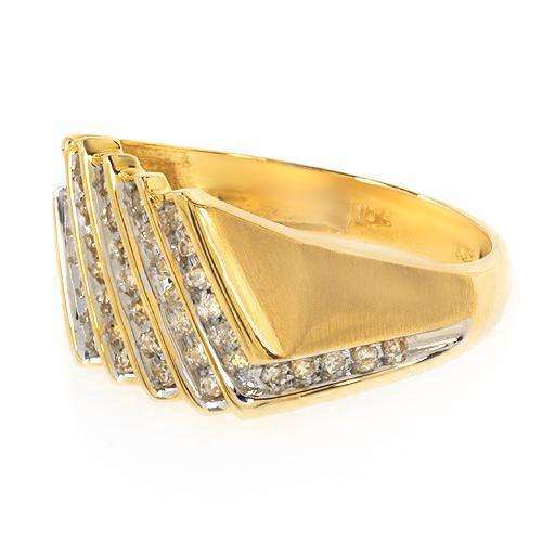 Fabulous Gents Ring With 0.50ctw Genuine Clean Diamonds in Yellow Gold- Size 10.5