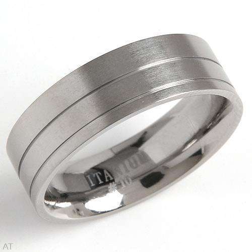 Charming Gents Comfort fit Ring Crafted in Titanium- Size 10