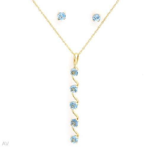 Majestic Jewelry set - Journey Earrings With 0.70ctw Genuine Topazes Made in Yellow Gold