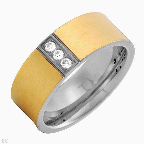 Fashionable Brand New Gentlemens Band Ring With 1.20ctw Cubic zirconia Beautifully Crafted in 14K/Ti