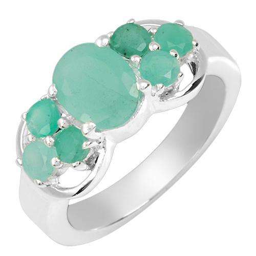 Nice Brand New Ring With 1.80ctw Genuine Emeralds 925 Sterling silver. Total item weight 5.0g - Size
