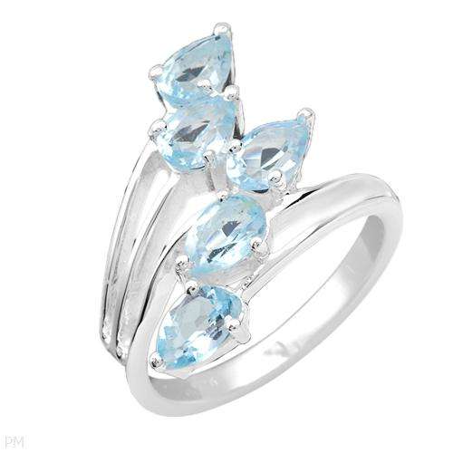 Elegant and Beautiful Brand New Ring With 2.25ctw Genuine Topazes Made of 925 Sterling silver