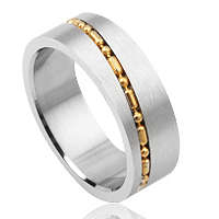High Quuality Stainless Steel Gents Ring  with gp inlay