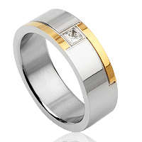 Brand New High quality Stainless Steel Gents RingsWith simulated diamond size 11/ SA Size v