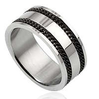Stainlees and Black Stainless Ring size 10