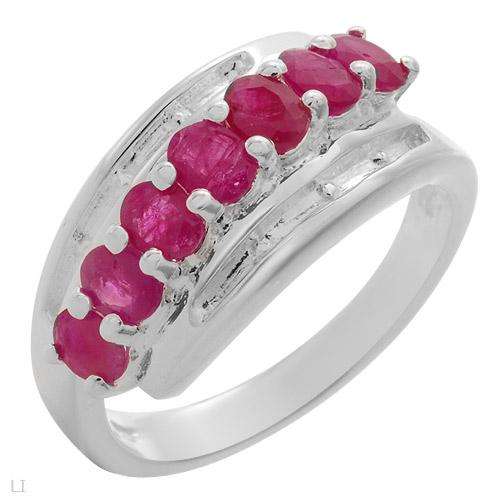 Charming Brand New Ring With 1.75ctw Genuine Rubies Beautifully Designed in 925 Sterling silver. Tot