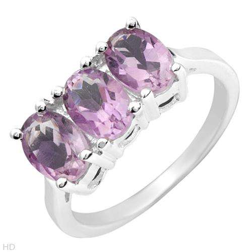 Attractive Brand New Ring With 2.55ctw Genuine Amethysts Beautifully Crafted in 925 Sterling silver