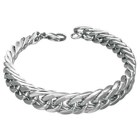 Stainless Steel Curb Cuban Link Bracelet, weight 43.60 grams, lenght 21 cm