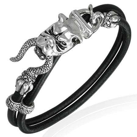 Fashion Dragon Chinese Zodiac Double Leather Wrap Bracelet