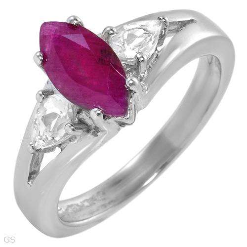 Stunning Brand New  Ring With Genuine Ruby and Topazes Well Made in 925  Silver
