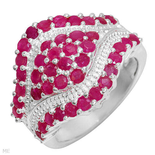 Majestic Brand New Ring With 2.10ctw Genuine Rubies Beautifully Designed in 925 Sterling silver. Tot