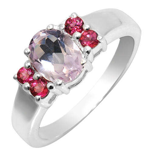 Attractive Brand New Ring With 1.52ctw Precious Stones - Genuine Amethyst and Rhodolite Garnets Made