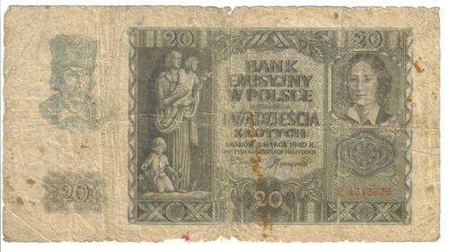 Poland - 20 Zlotych - 1940 ?