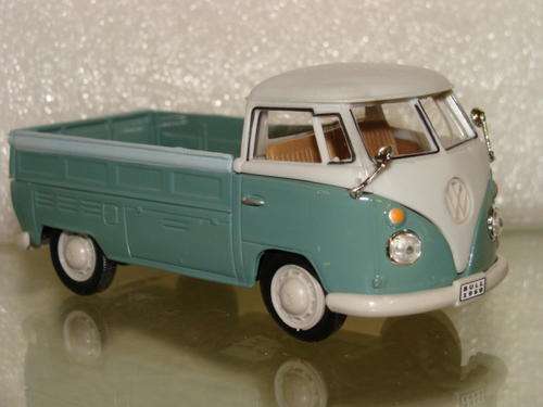 VW VOLKSWAGEN T1 Pick Up, Sea Green/Grey, Scale : 1/43, Die Cast, New in Box, by Cararama
