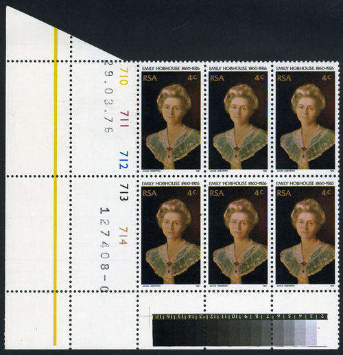 RSA 1976 Emily Hobhouse Control Block of 6