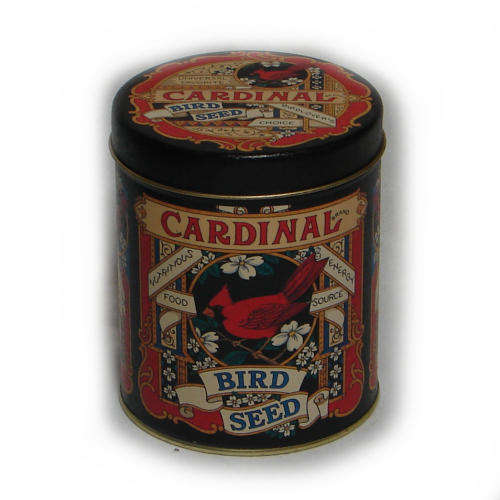 CARDINAL BIRD SEED TIN