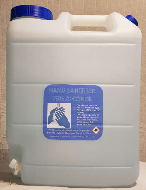Hand Sanitiser & Surface Disinfectant - Bulk - 75% Alcohol - WHO Formulation - 20 Liters