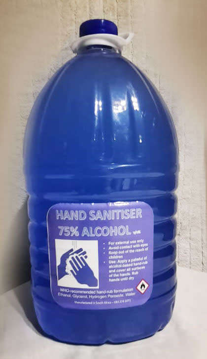 Hand Sanitiser & Surface Sanitizer - Bulk - 75% Alcohol - WHO Certified - 5 Liters