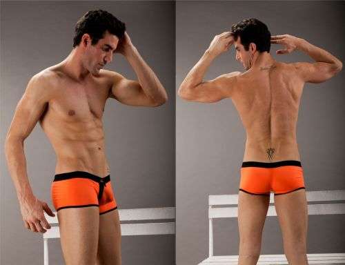 1002-PJ ORANGE ( Mens sexy boxes )
