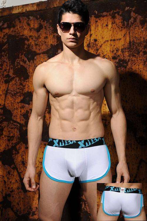 WHITE/AQUA PT BOXERS