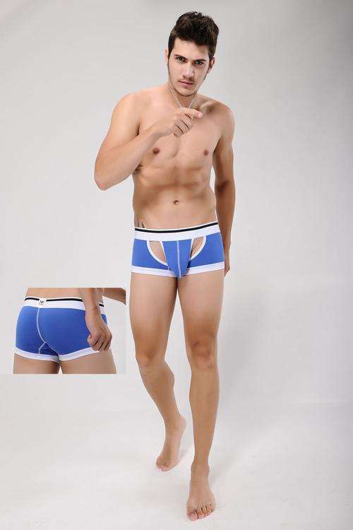 BLUE CUT-AWAY BOXERS