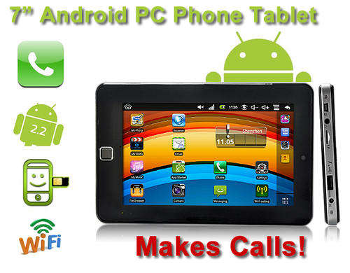 The Hottest Powerful 7 Inch Android 2.2 Tablet PC In Black or White - MAKES PHONE CALLS