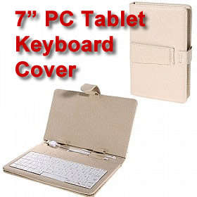 DELUXE Keyboard Case for 7 Inch Android PC Tablet-off white