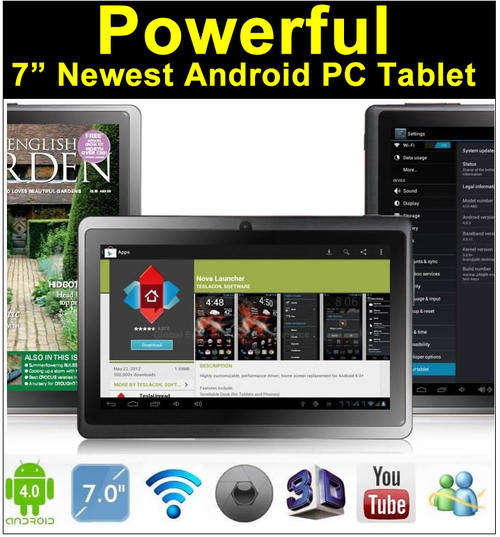 POWERFUL & NEWEST7" Newest Android 4.0 PC Tablet in black - In The Market Today!