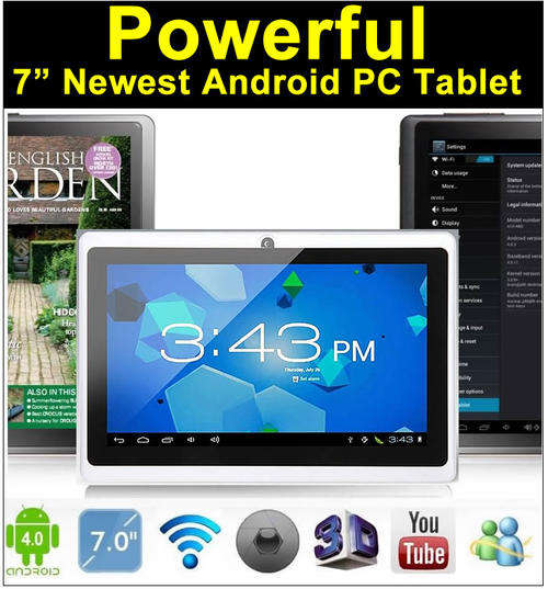 POWERFUL & NEWEST  7" Android 4.0 PC Tablet in white On The Market Today!