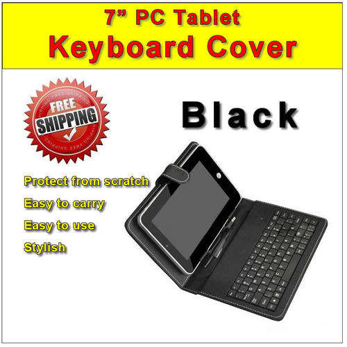 DELUXE Keyboard Case for 7 Inch Android PC Tablet- black