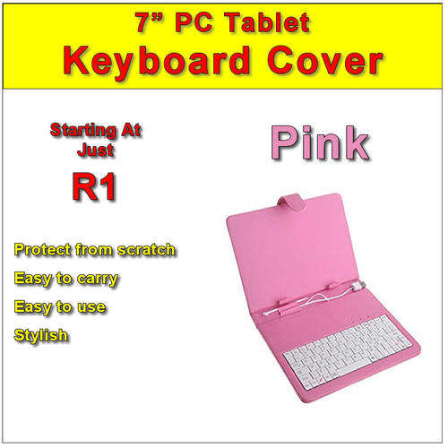 DELUXE Keyboard Case for 7 Inch Android PC Tablet - Pink Color