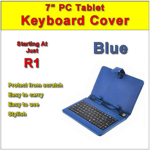 DELUXE Keyboard Case for 7 Inch Android PC Tablet - Blue Color