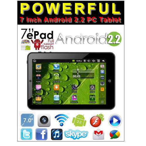 The Hottest Powerful 7 Inch Android 2.2 Tablet PC In Silver