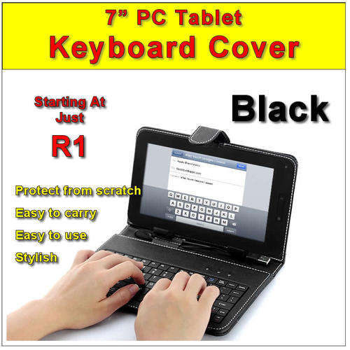 DELUXE Keyboard Case for 7 Inch Android PC Tablet - black color